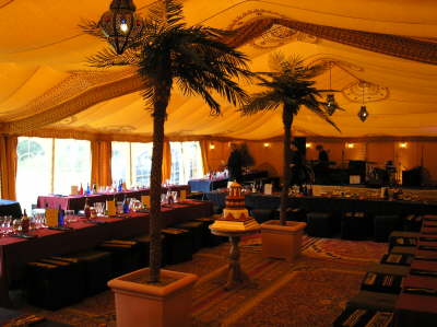 In the marquee before the guests arrive